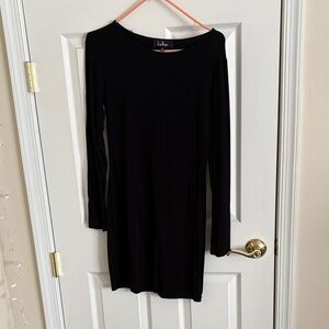 Lulu's Elegant Black Long Sleeve Dress